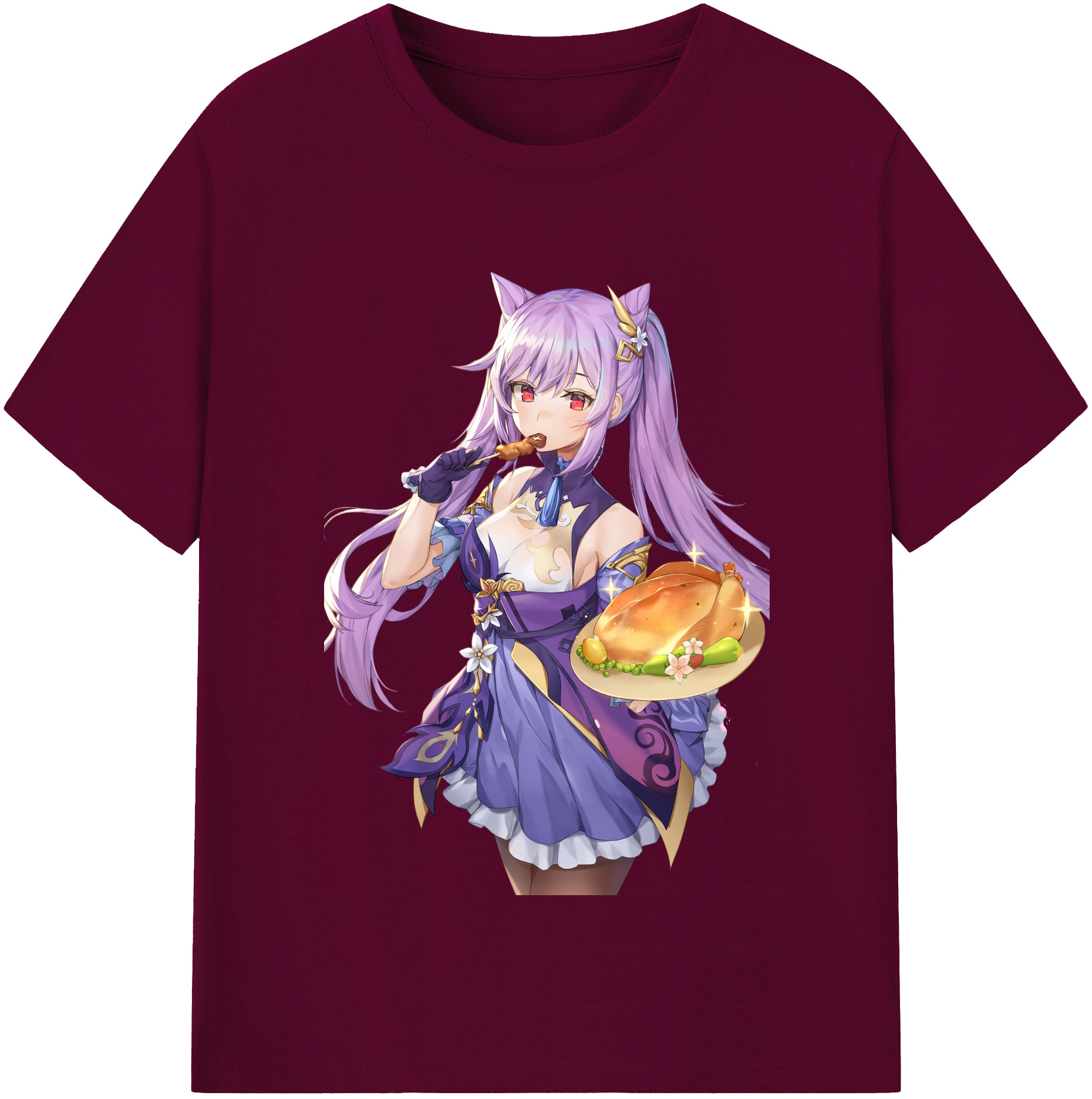 げんし神 刻晴 こくせい genshin Kokusei レディースカジュアルプリントTシャツ（綿100％）